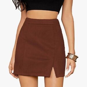 Brown suede skirt